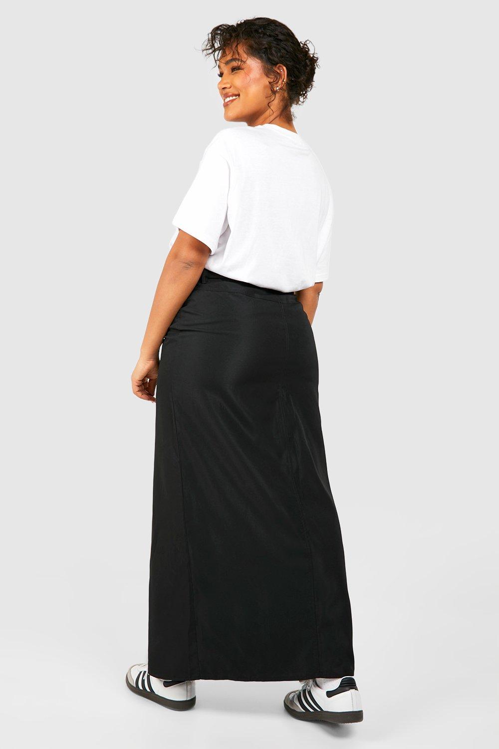 Black maxi best sale skirt plus