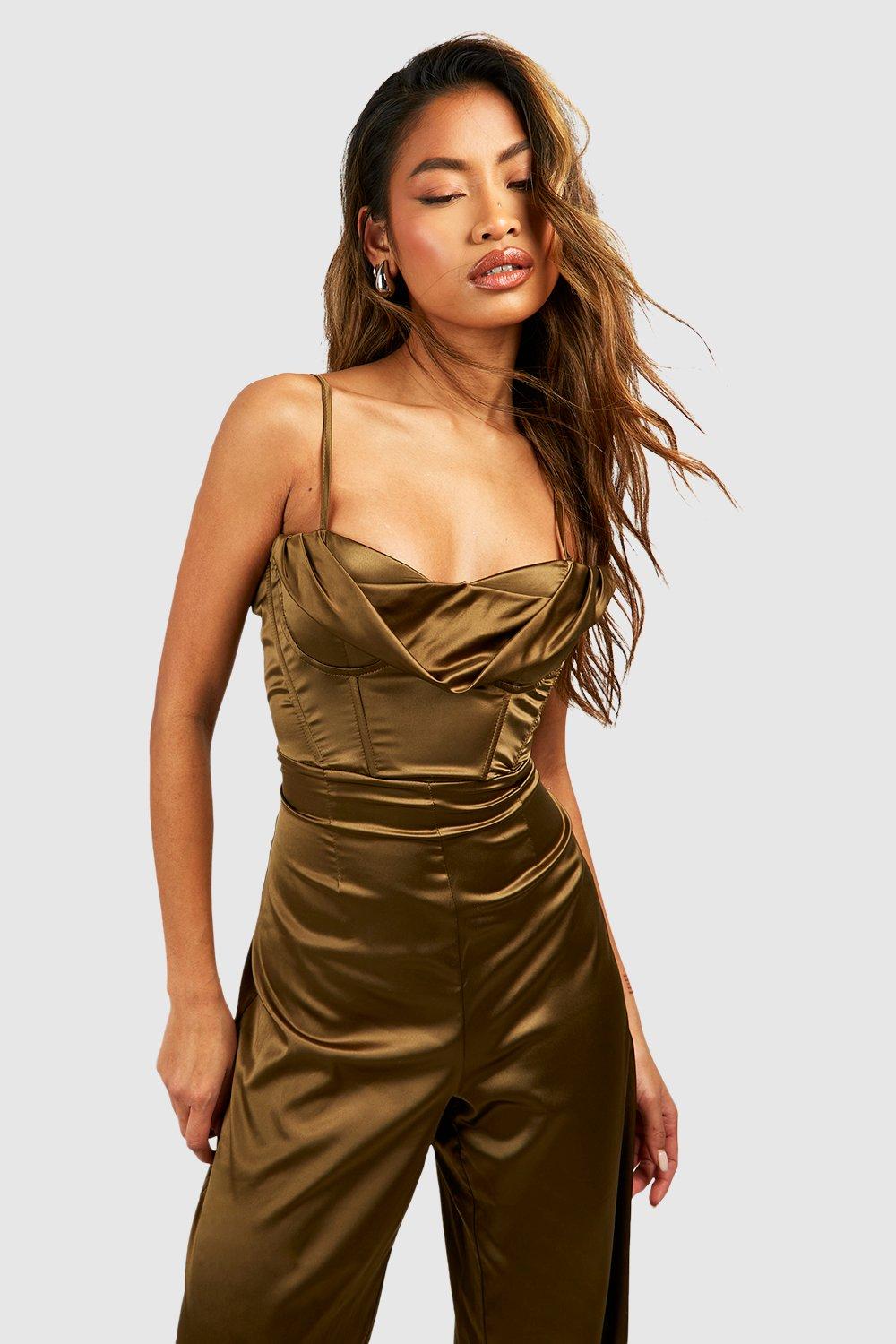 Satin silk hot sale jumpsuit