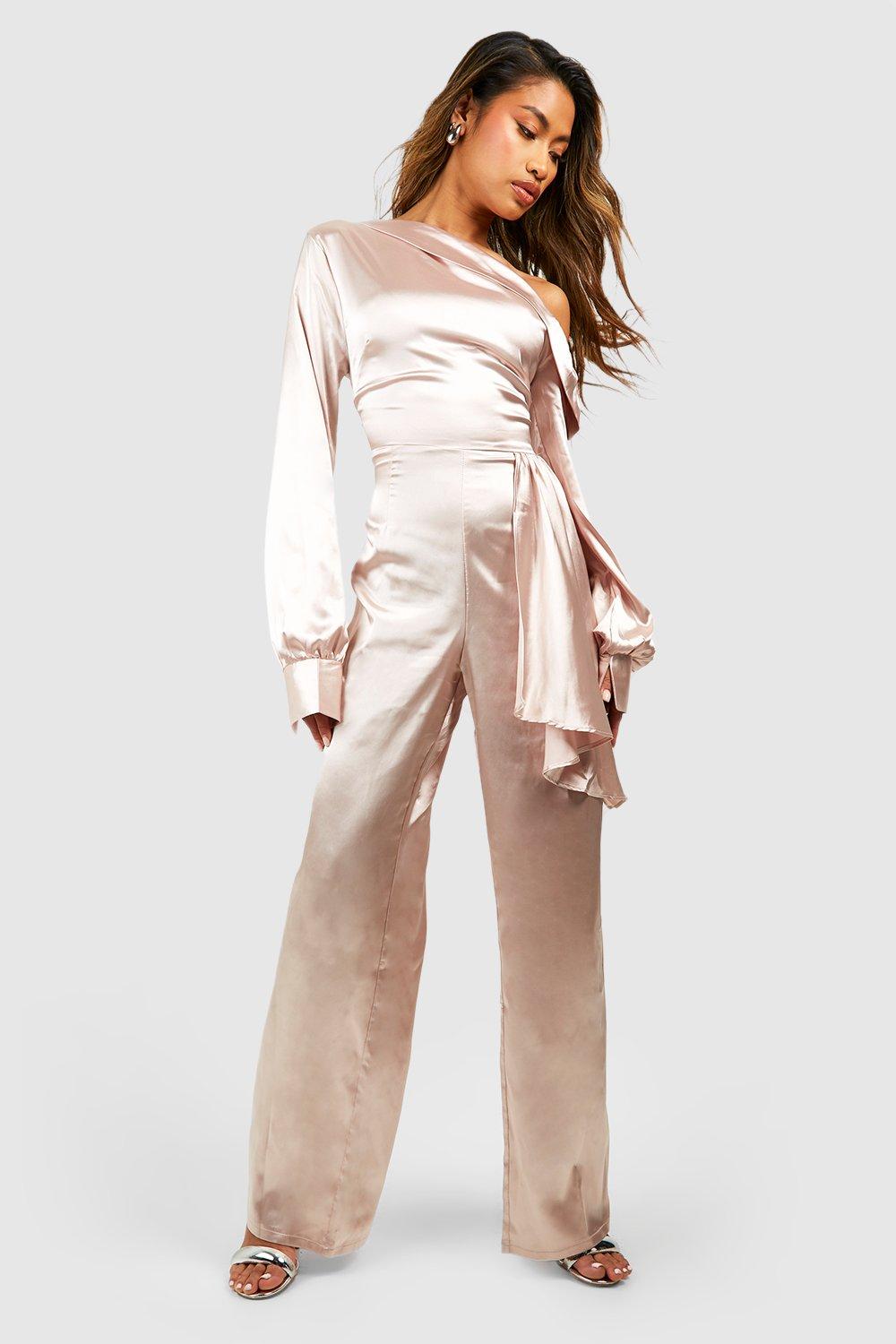 Boohoo cheap satin jumpsuit