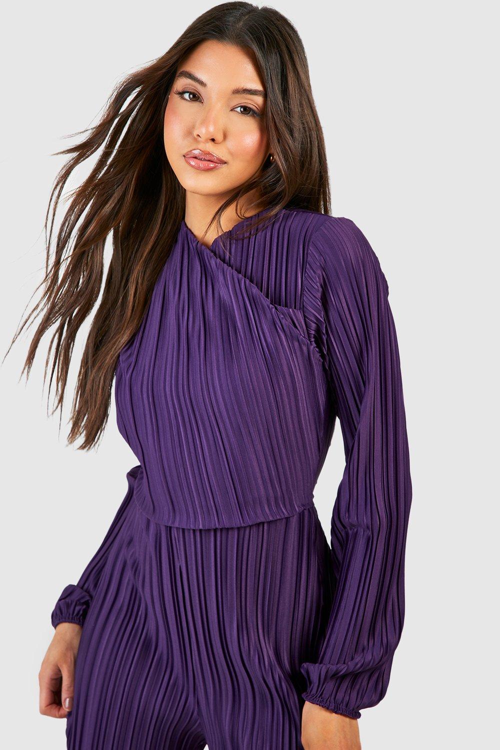 Purple striped jumpsuit online