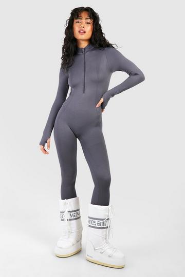 Premium Active Rib Ski Unitard grey