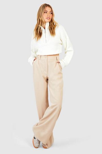 Stone Beige Slouch Fit Dad Pants