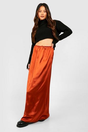 Maxi Satin Skirt cinnamon