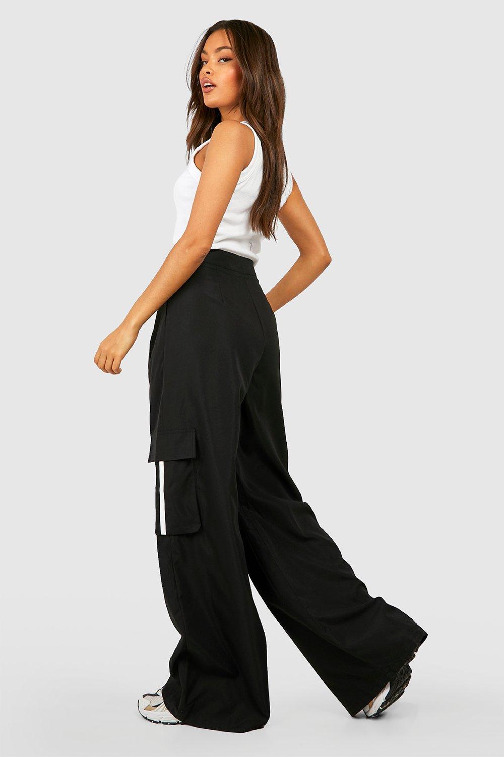 Stripe Folded Waist Band Trouser | boohoo