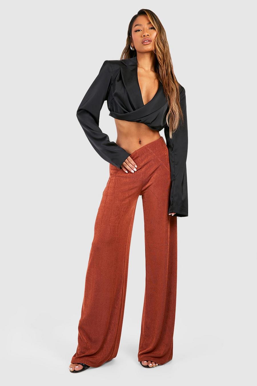 Spice Acetate Slinky Loose Straight Leg Trouser  image number 1