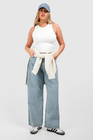 Plus Basic Boyfriend Jeans light blue