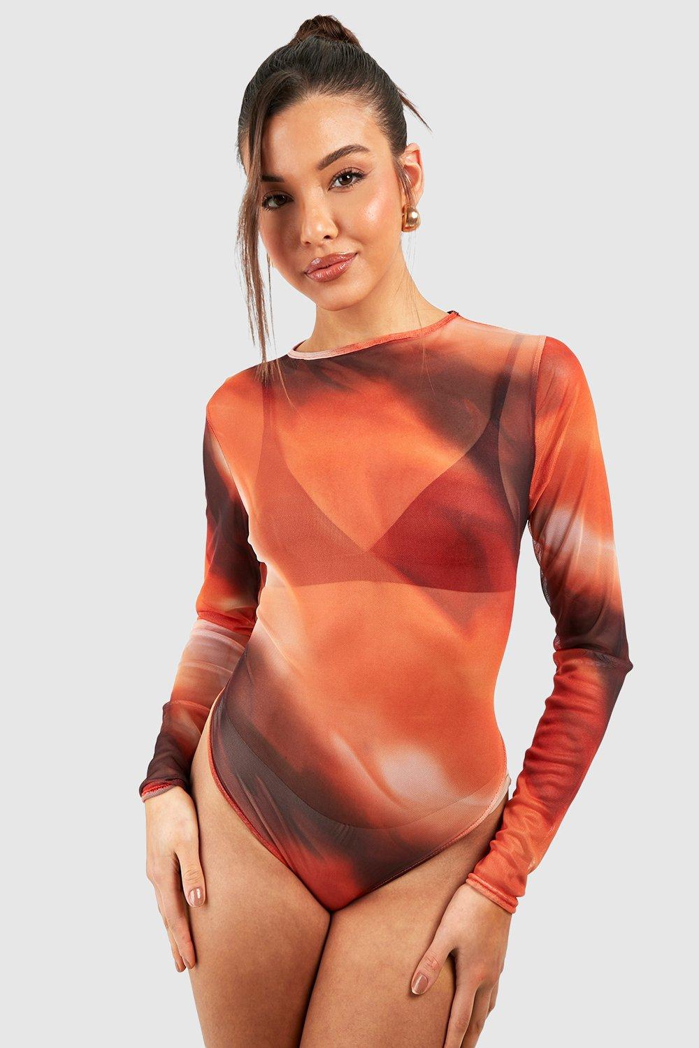 Long Sleeve Mesh Bodysuit