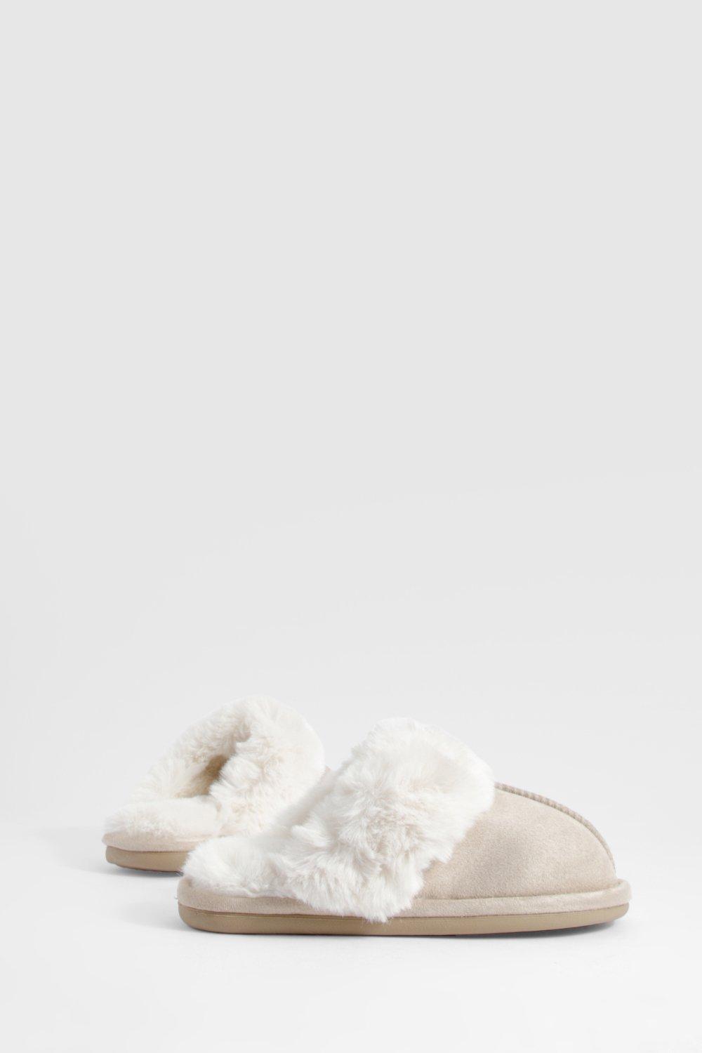 Fluffy best sale slippers boohoo