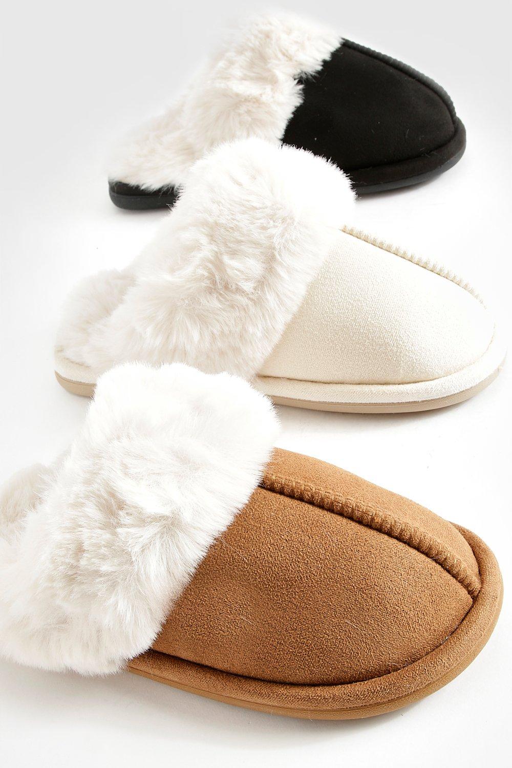 Fluffy store slippers boohoo