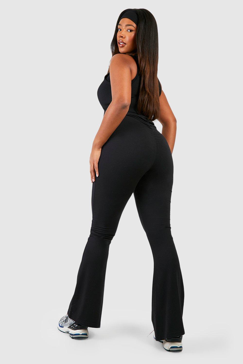 Plus Cotton Jersey Ruched Booty Boosting Flares