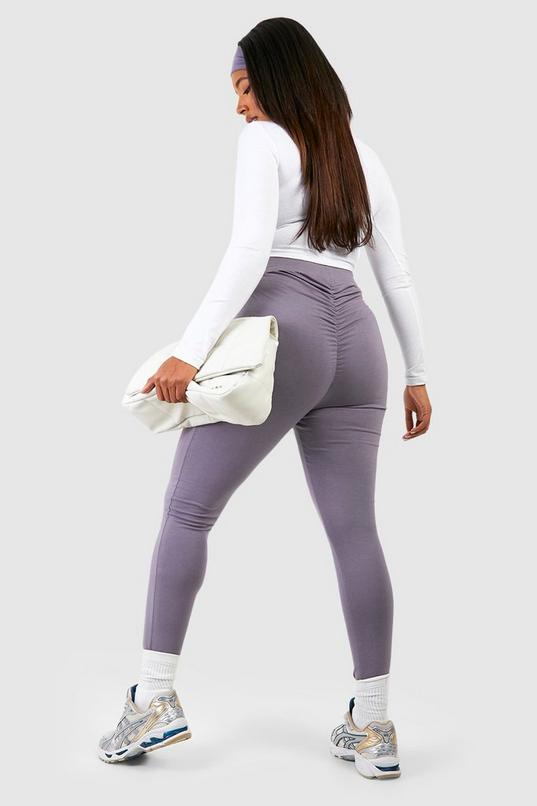 Women's Plus Cotton Jersey Ruched Booty Boosting Leggings