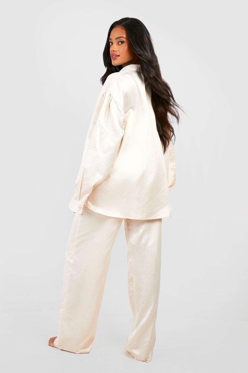 Oversized satin online pajamas