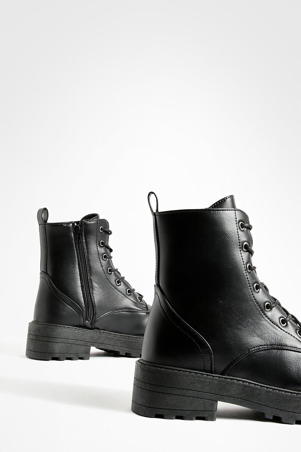 Boohoo lace shop up hiker boots