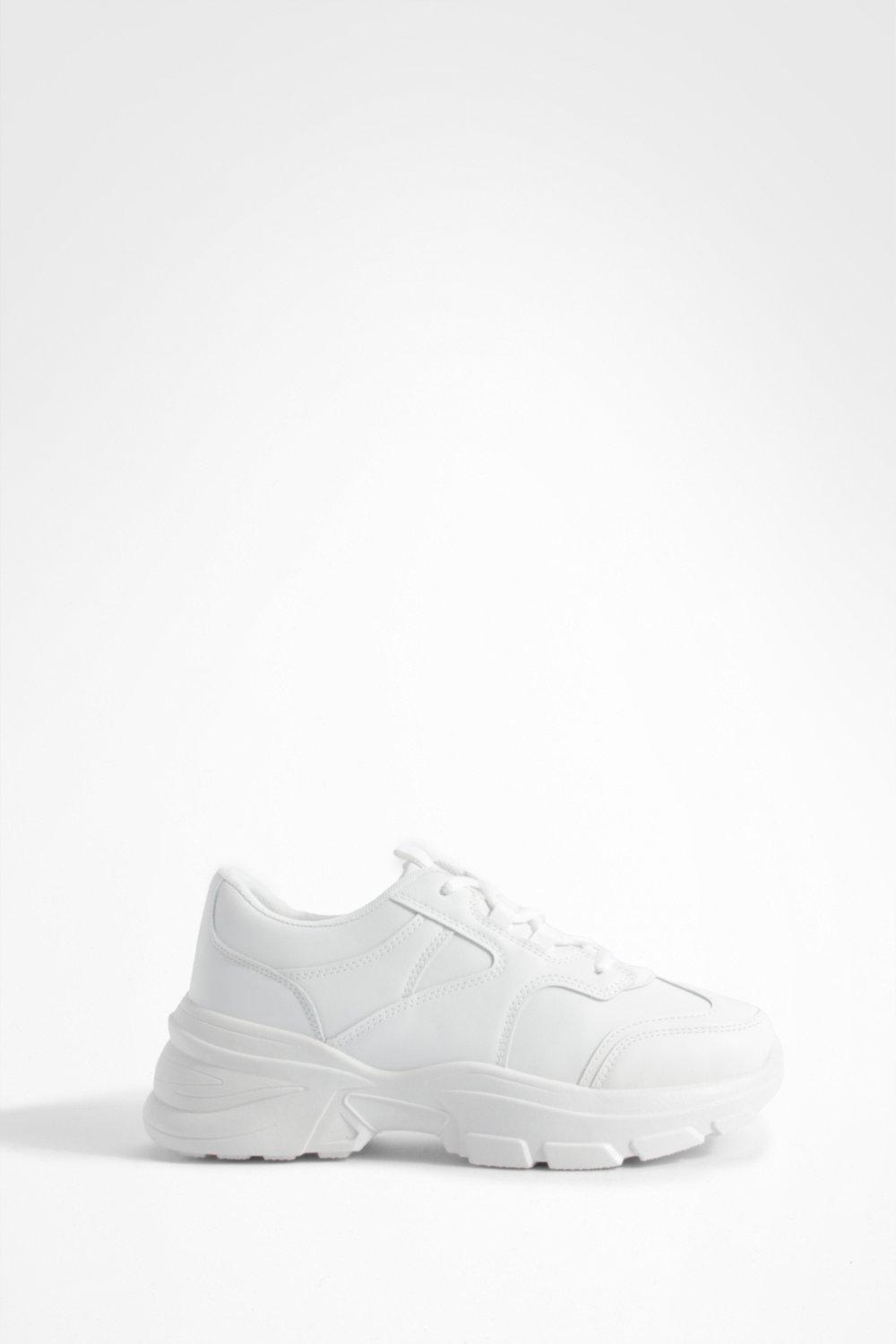 White trainers thick on sale sole