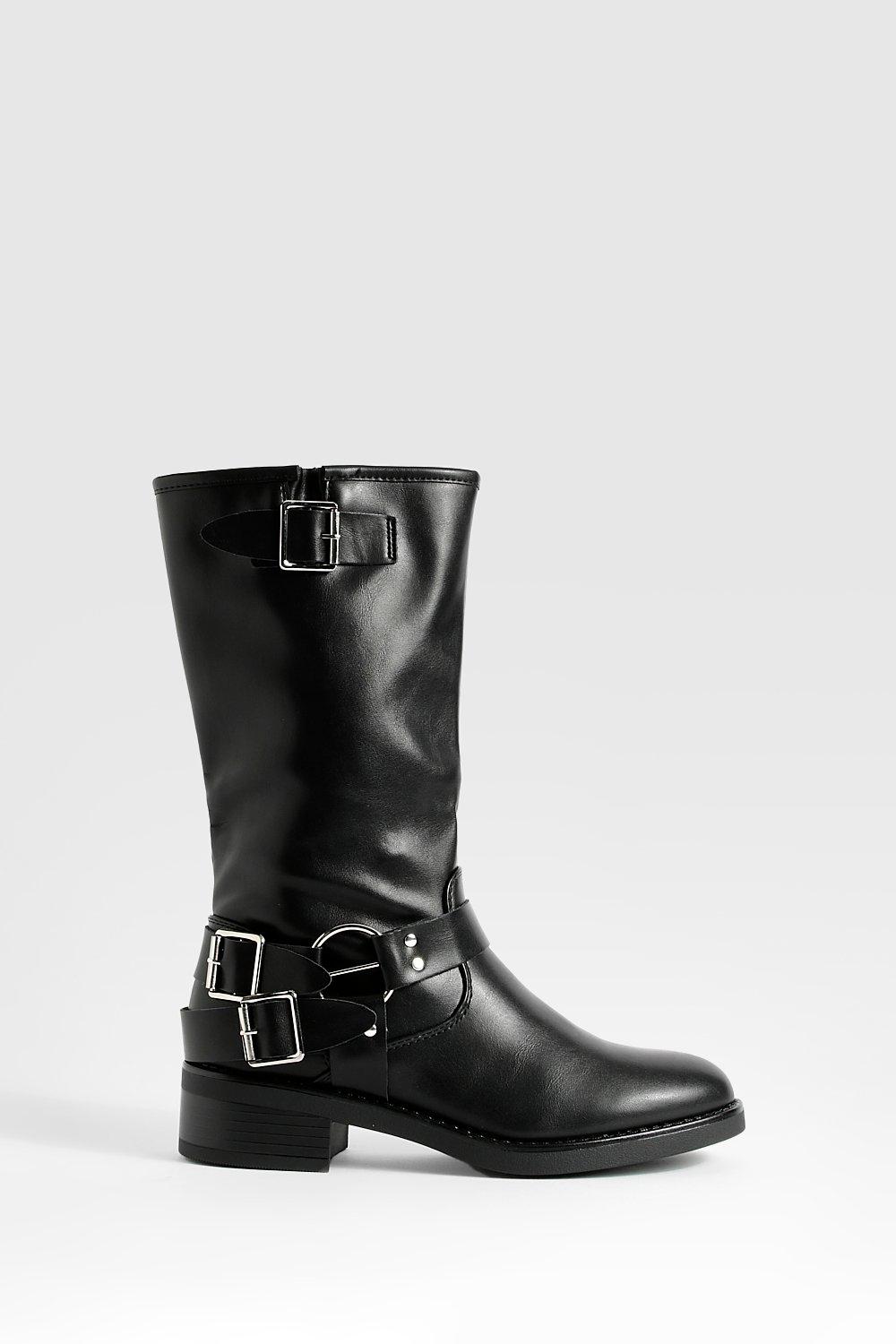 Ladies biker 2024 boots leather