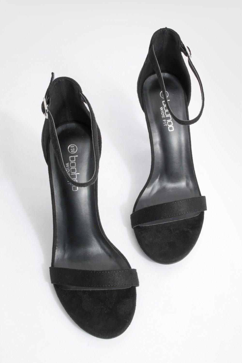 Black wide fit hot sale barely there sandals