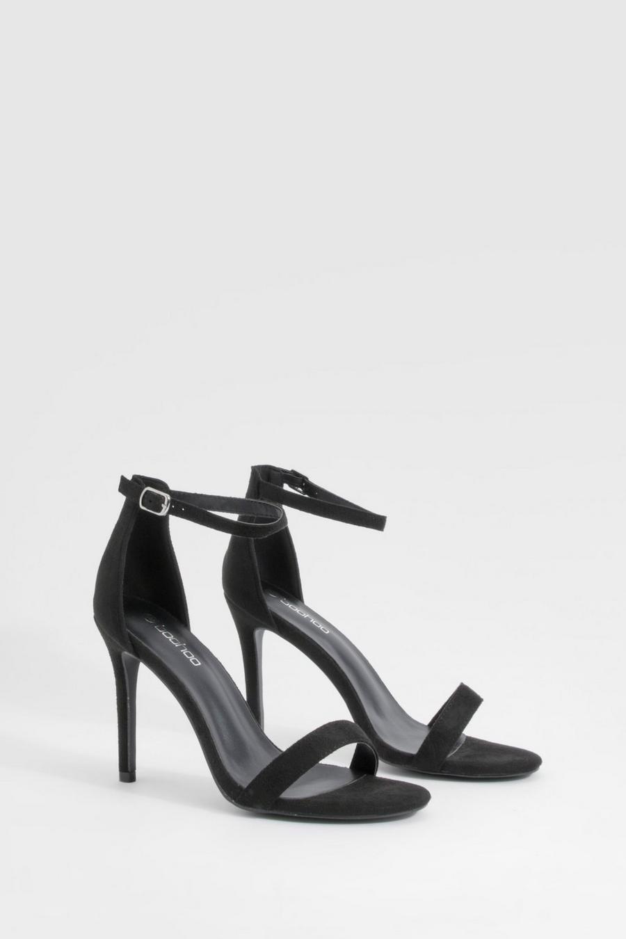 Black Barely There Basic Heels image number 1