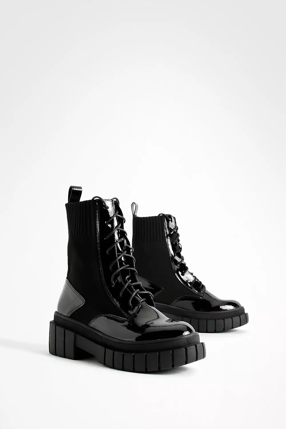 Patent black biker boots outlet