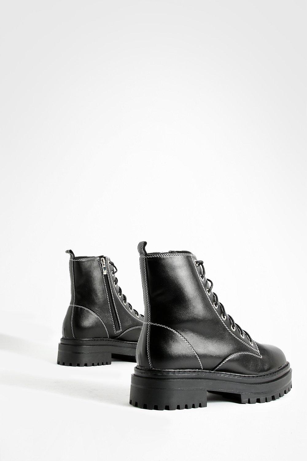 Topshop black biker store boots