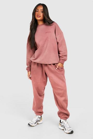 Overdyed Oversized Sweatshirt Tracksuit chocolate