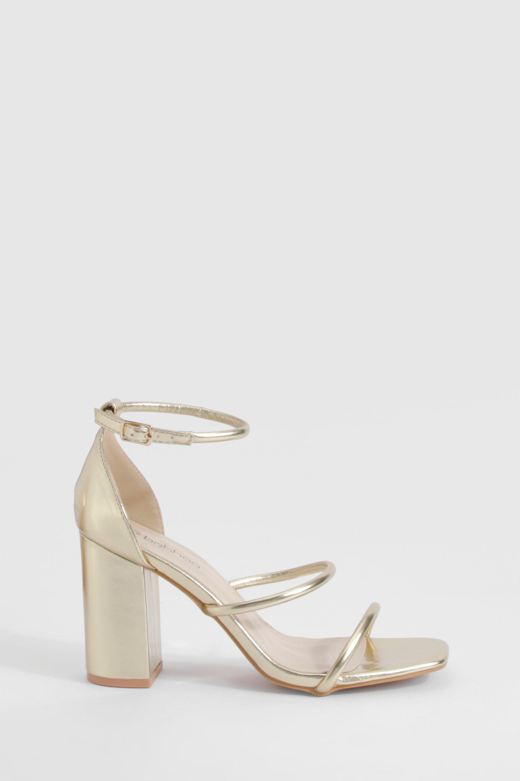 Boohoo barely there block heel sandals in clear online