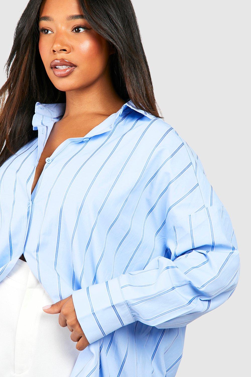 Camicia oversize a righe con spalle scese