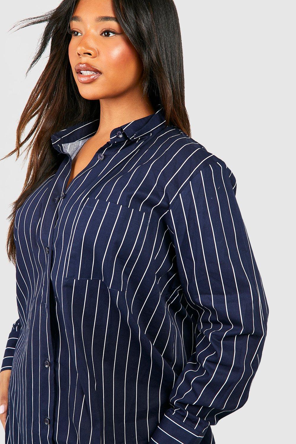 Blue and white striped shirt sales dress womens