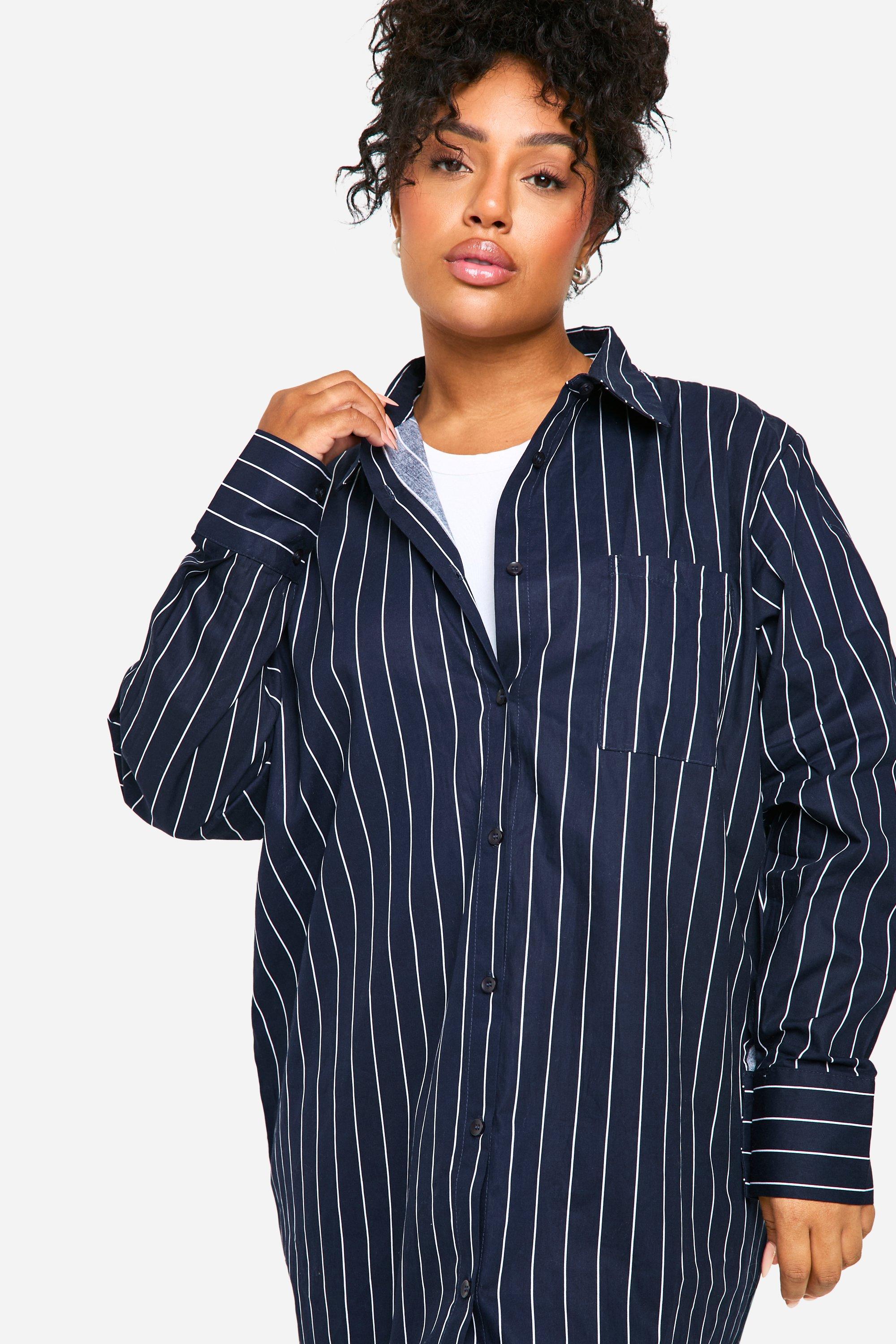 Plus size deals navy shirt dress