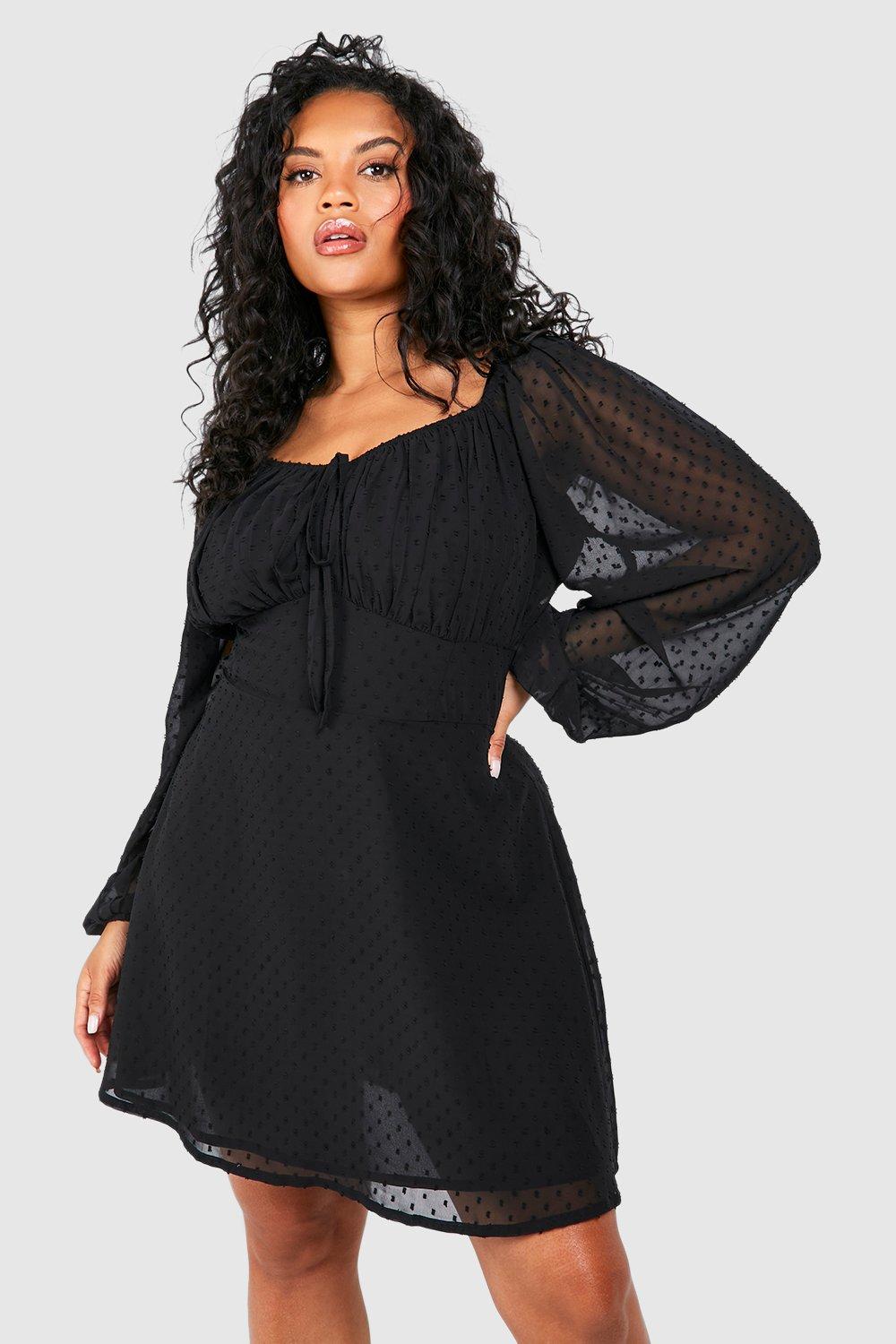 Sexy Plus Size Black Dresses boohoo UK