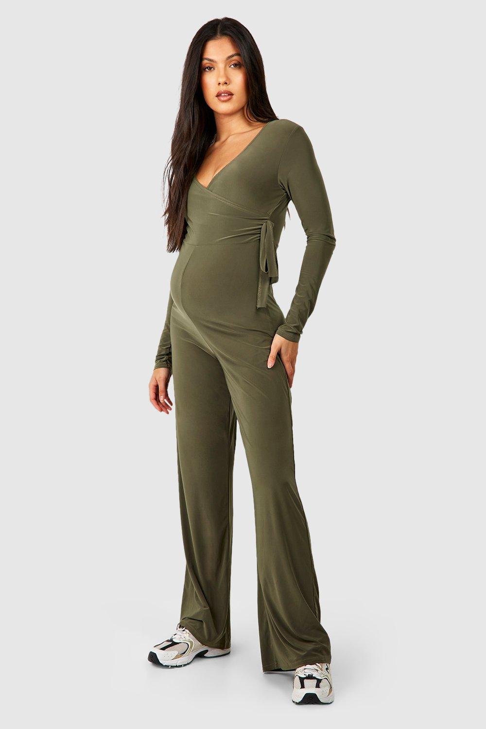 Green best sale maternity jumpsuit