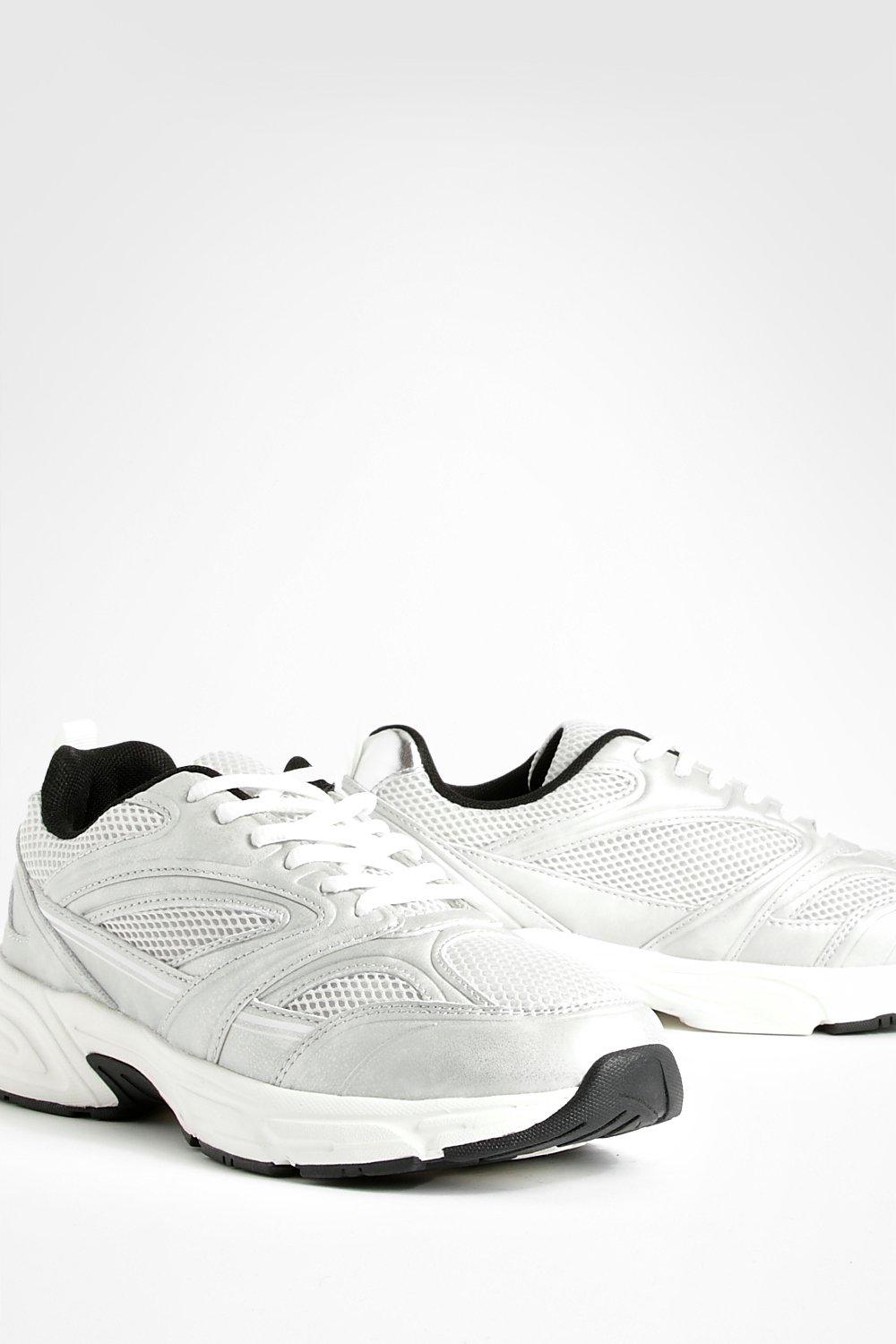 Silver best sale chunky sneakers