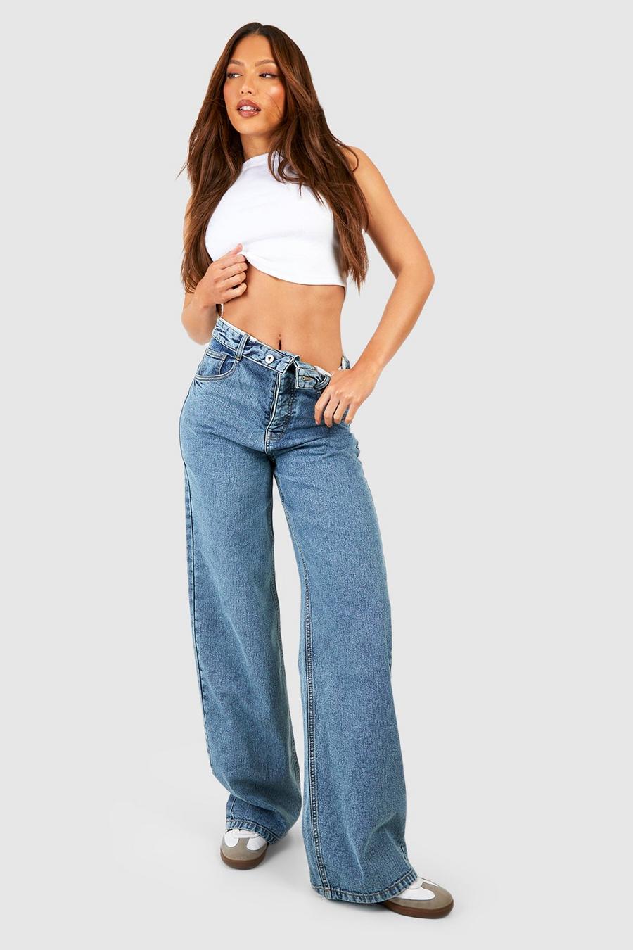 Vintage wash Tall Basics Slouchy Wide Leg Jeans image number 1