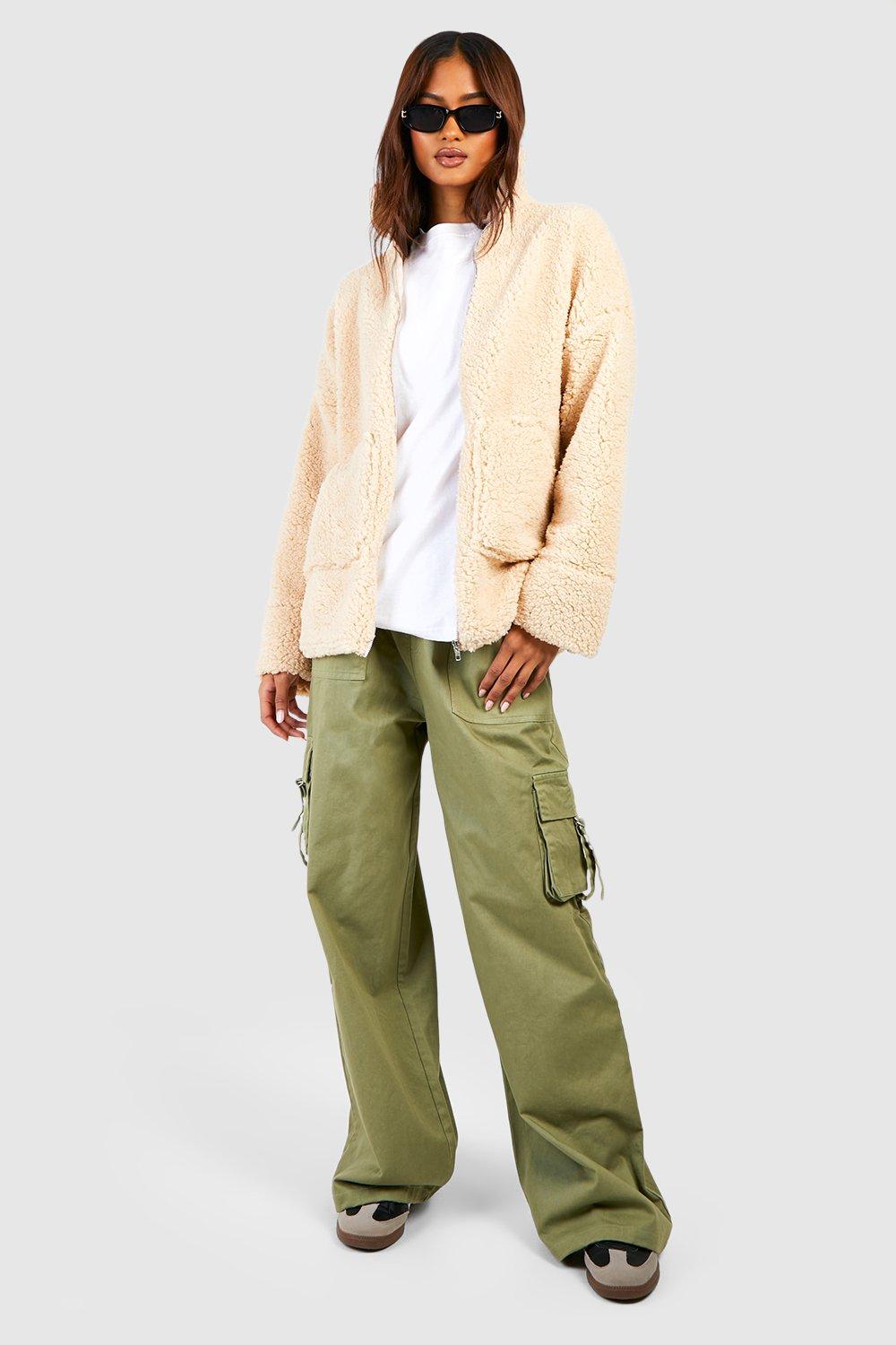 Tall Borg Fleece Jacke mit ReiBverschluss