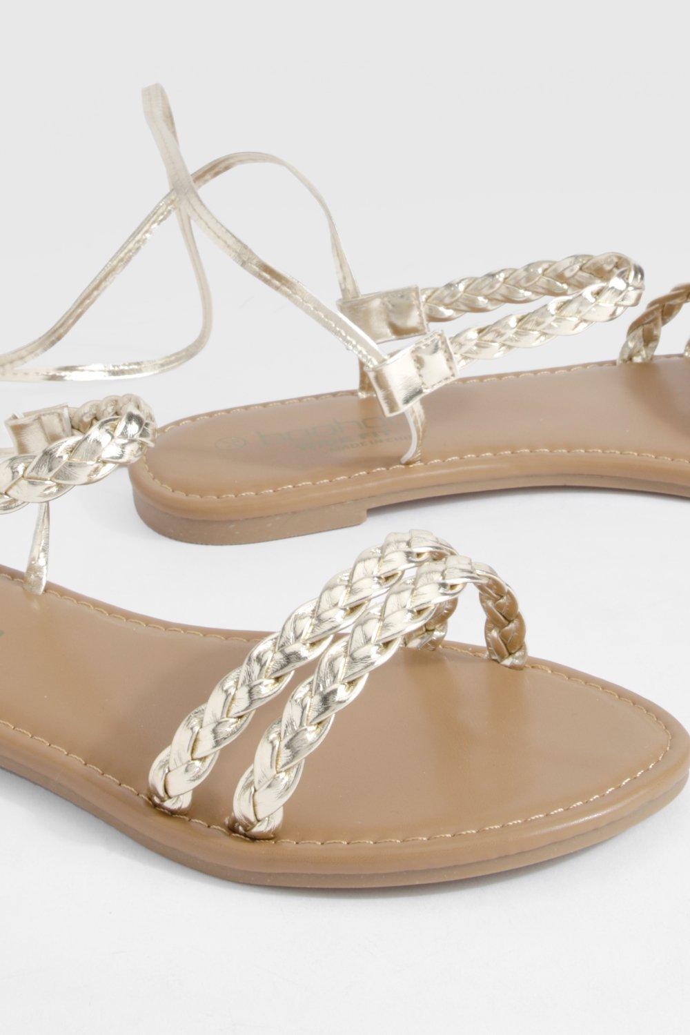 Boohoo best sale gold sandals