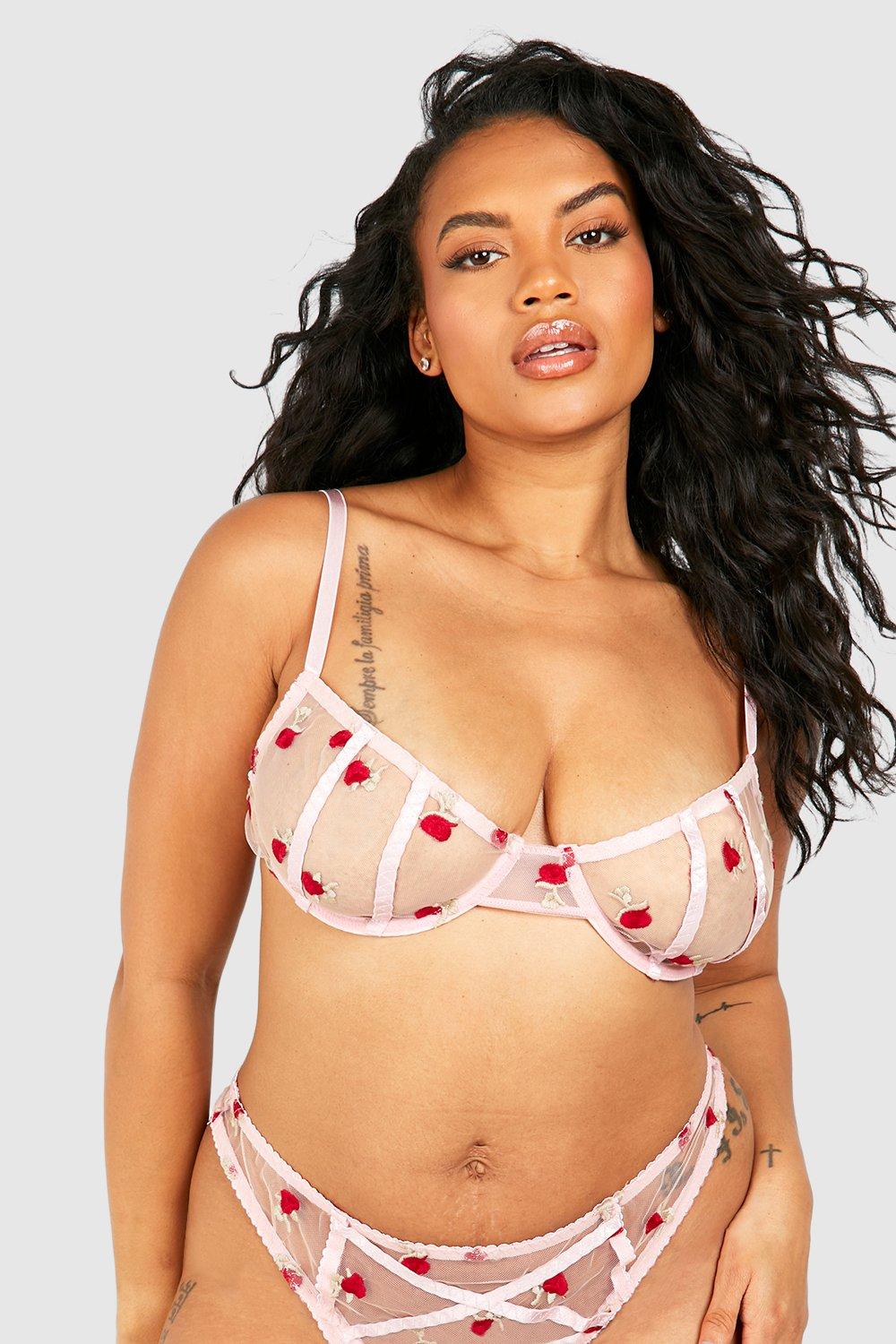Desert Rose Plus Size Bra Underwear Lingerie Set - TGC Boutique