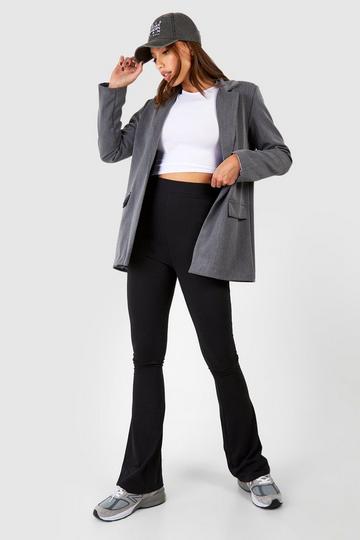 Tall Cotton Jersey Ruched Booty Boosting Flares black