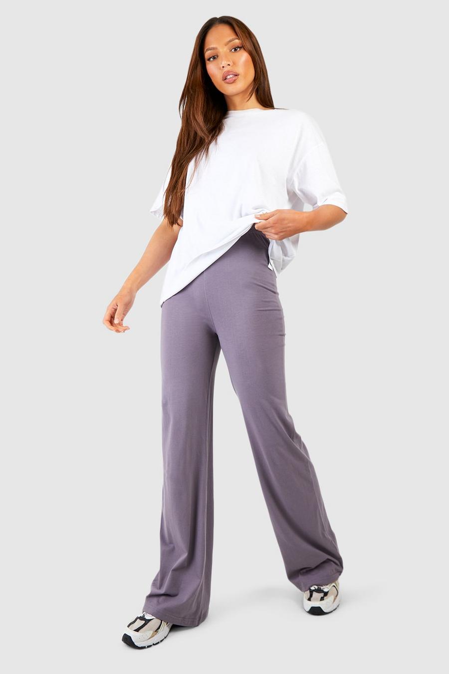 Pantalón Tall básico ancho de tela jersey y algodón, Petrol gris