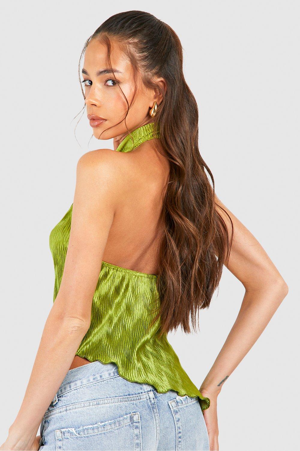 Sculpt Asymmetric Tube Top Green