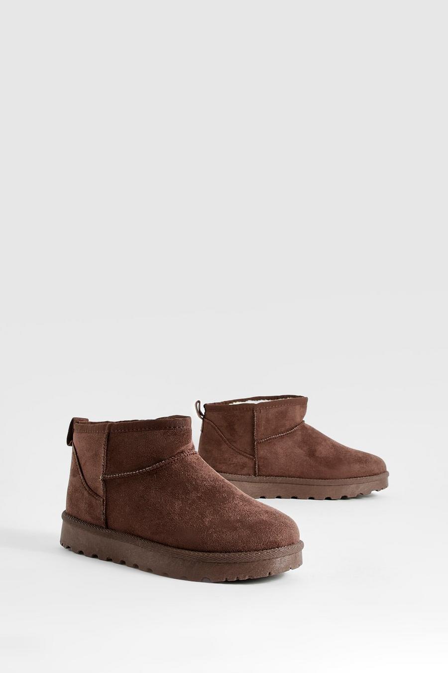 Chocolate brun Små mysiga boots