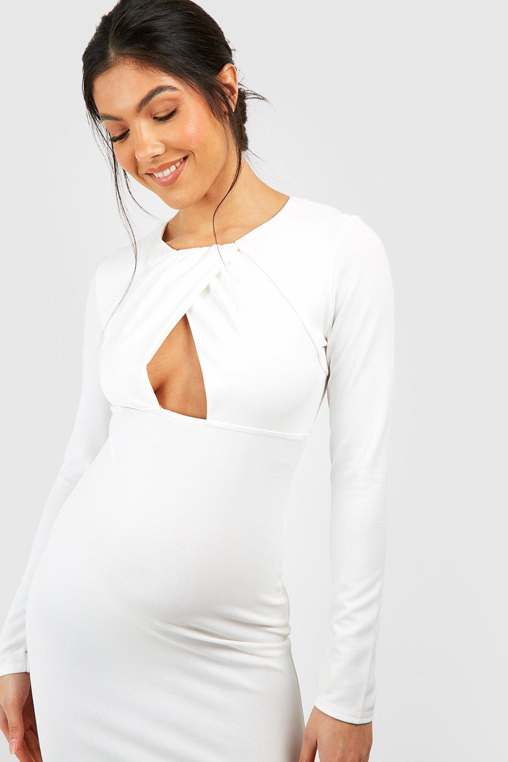 Maternity Key Hole Midaxi Crepe Dress