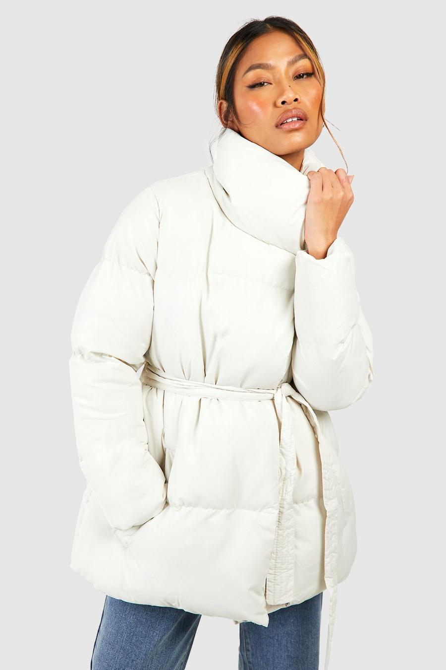 Off white Belted Puffer Jacket image number 1