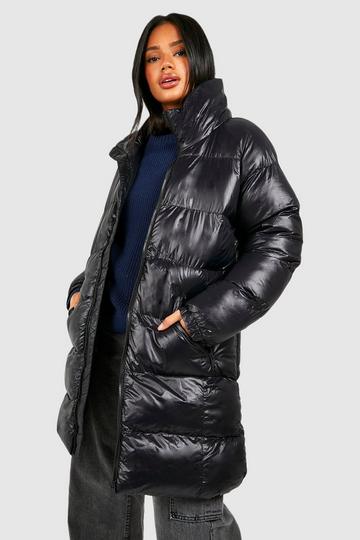 High Shine Maxi Puffer black