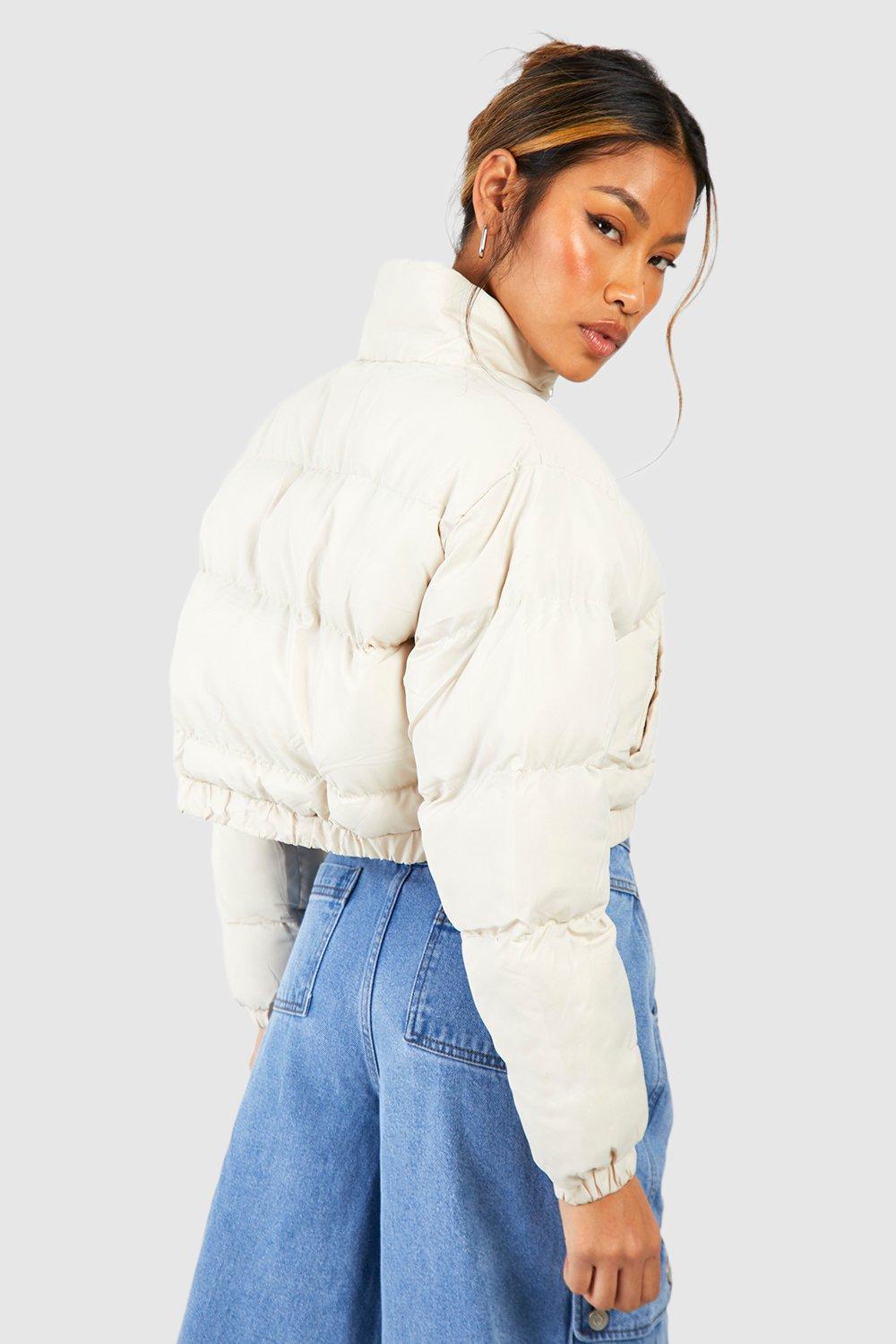 Boohoo cropped hot sale puffer jacket