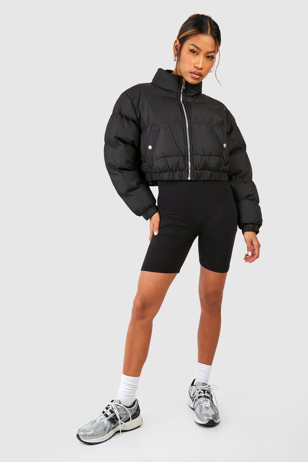 Cropped puffer best sale jacket boohoo