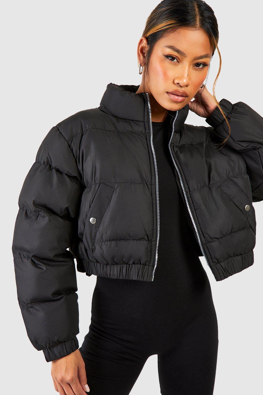 Crop jacket outlet boohoo