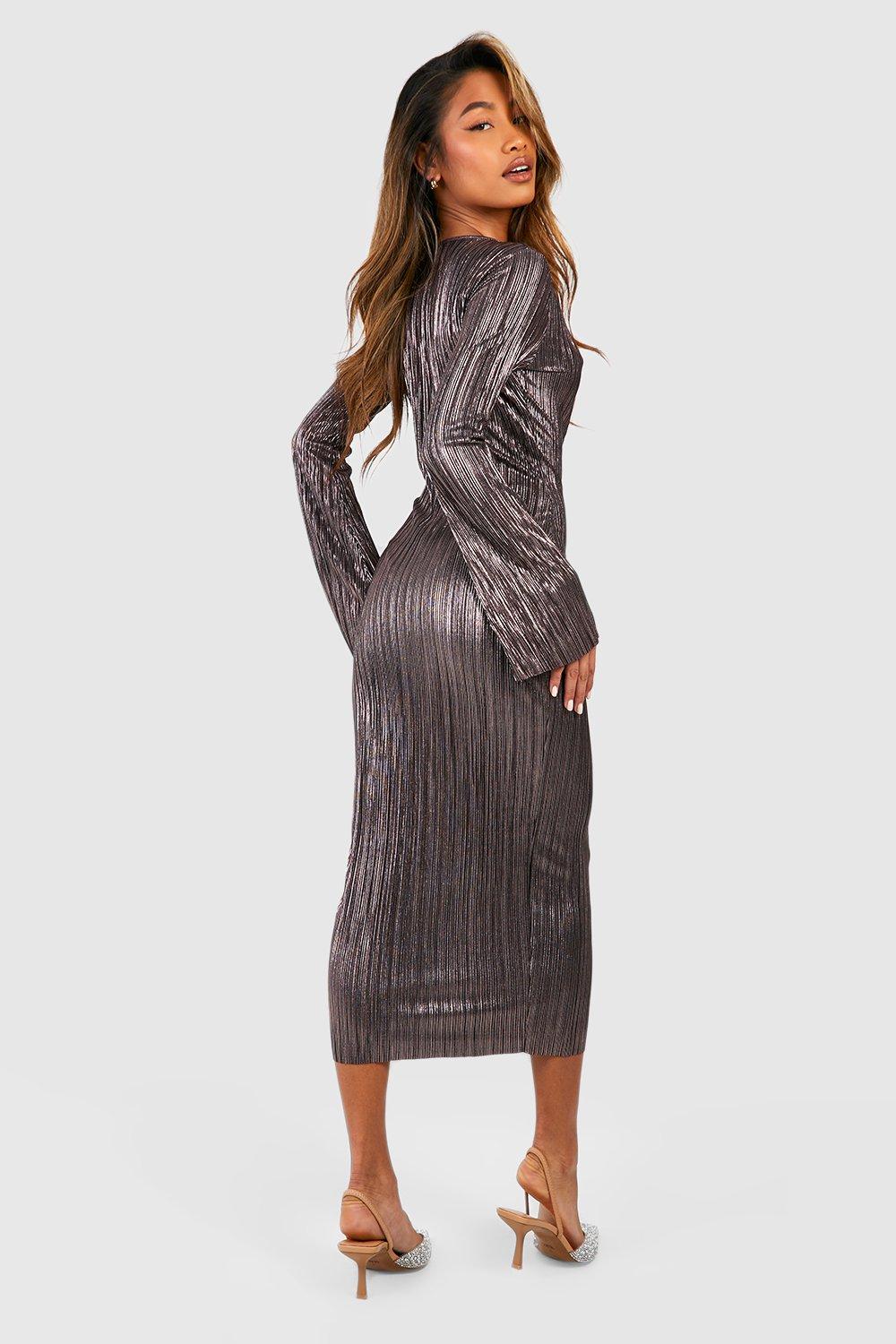 Metallic fit and outlet flare dress