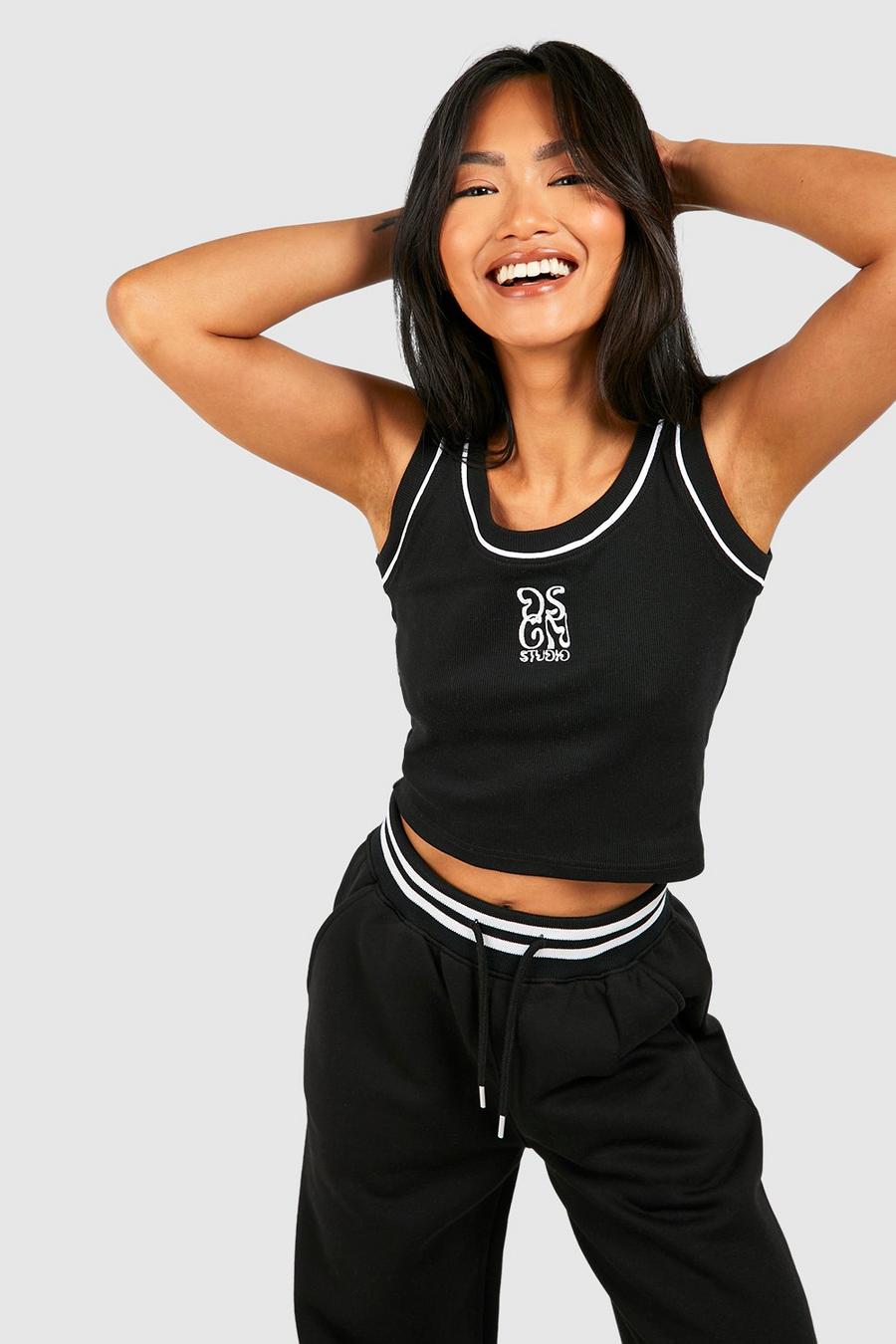 Black Dsgn Studio Tank Top With Contrast Piping