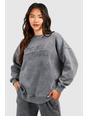 Charcoal Dsgn Studio Self Fabric Applique Washed Oversized Sweatshirt