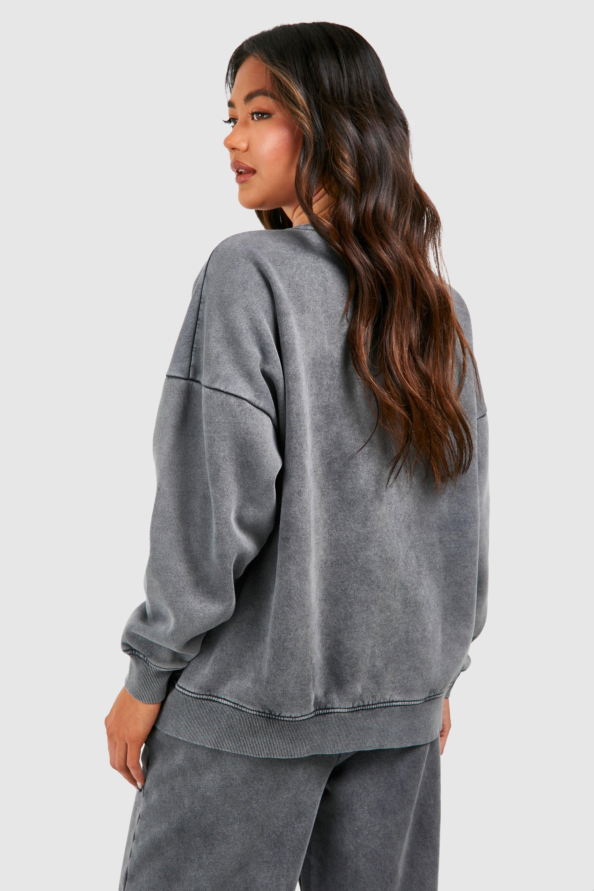 Sudadera desteñida fashion mujer