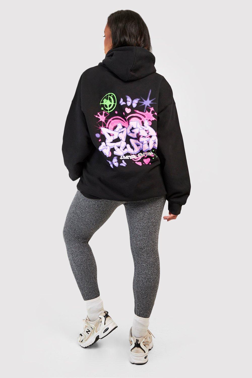 Boohoo graffiti hoodie hot sale